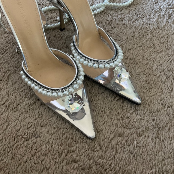 MACH & MACH Diamond of Elizabeth Embellished PVC Patent-Leather Heels - Picture 4 of 10